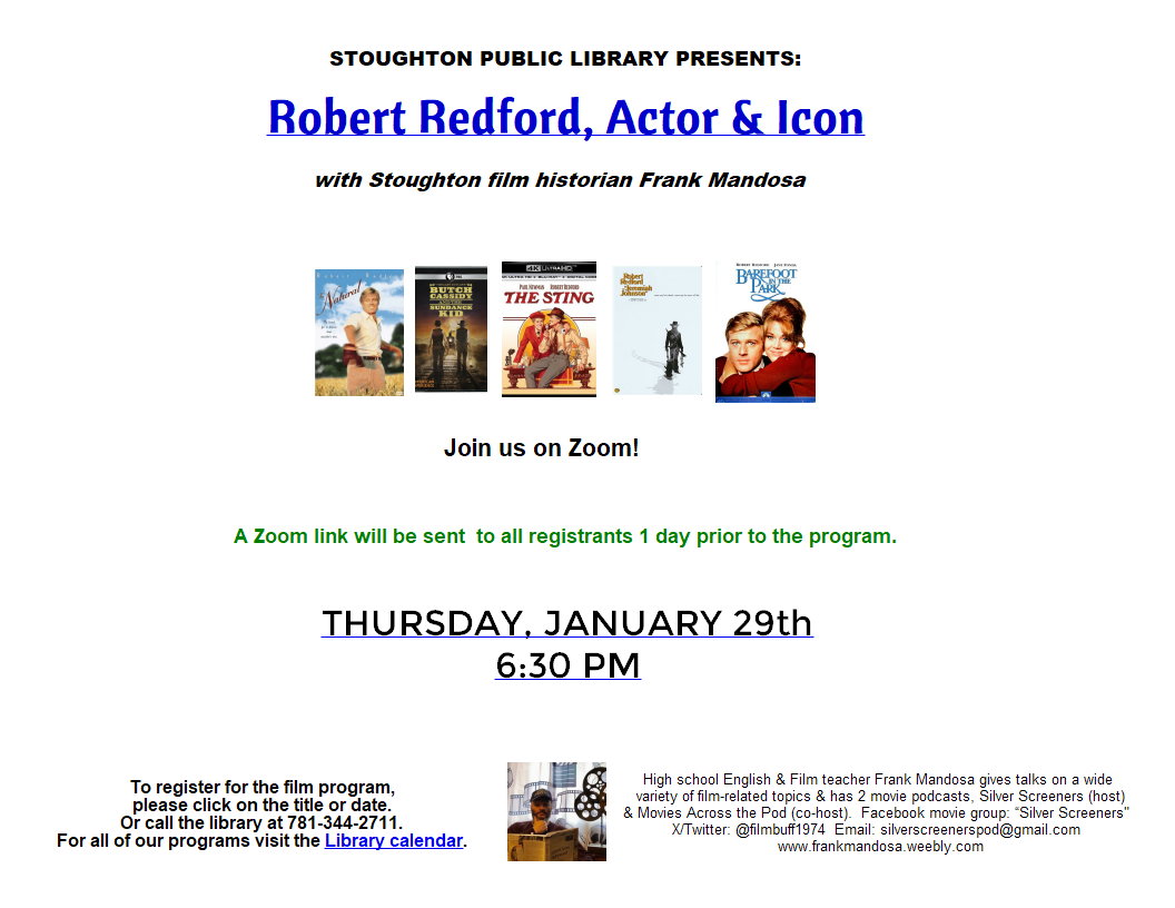 Redford film program Jan 29 2026 flyer