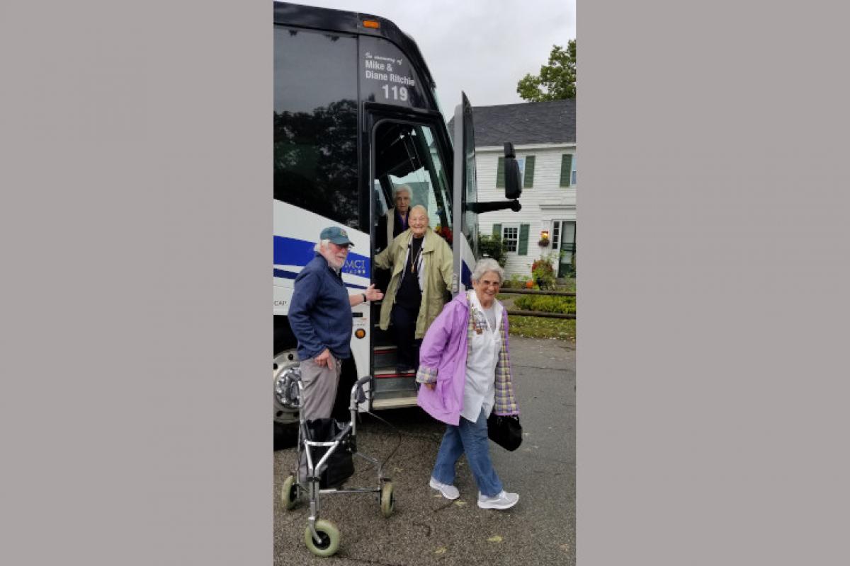 Seniors Exiting Bus