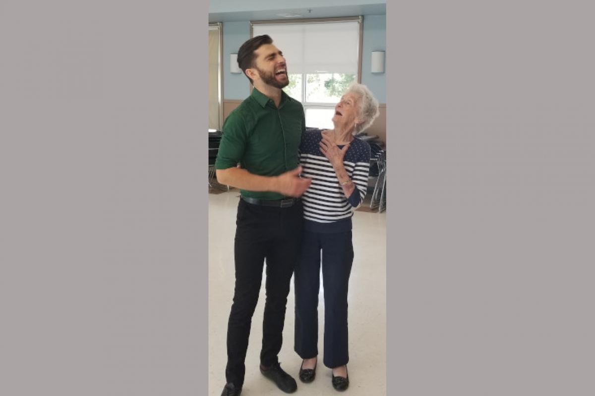 Instructor and Class Member Laughing