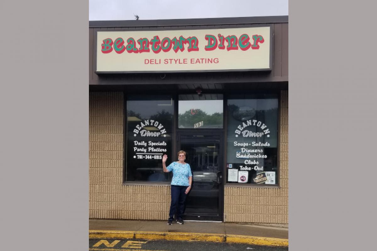 Woman Outside Beantown Diner