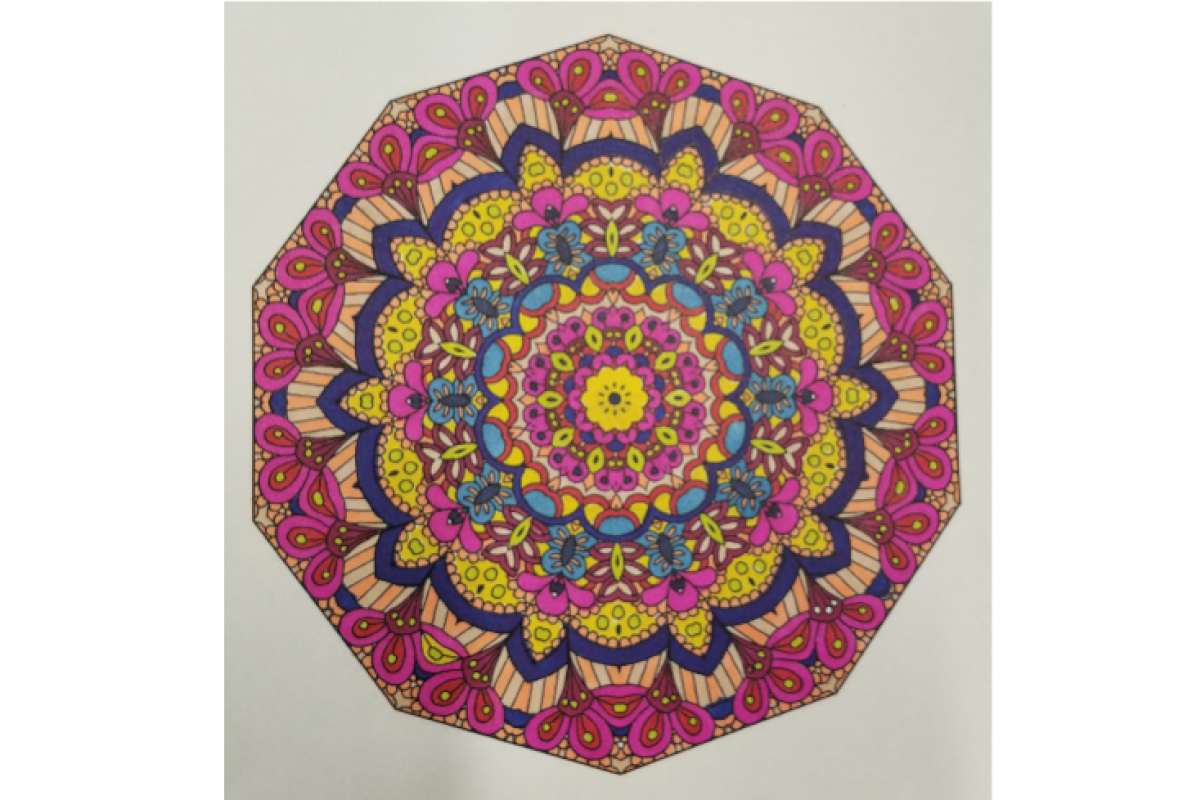 Completed Flower Coloring Project