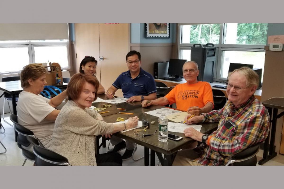 People at Table Drawing 3