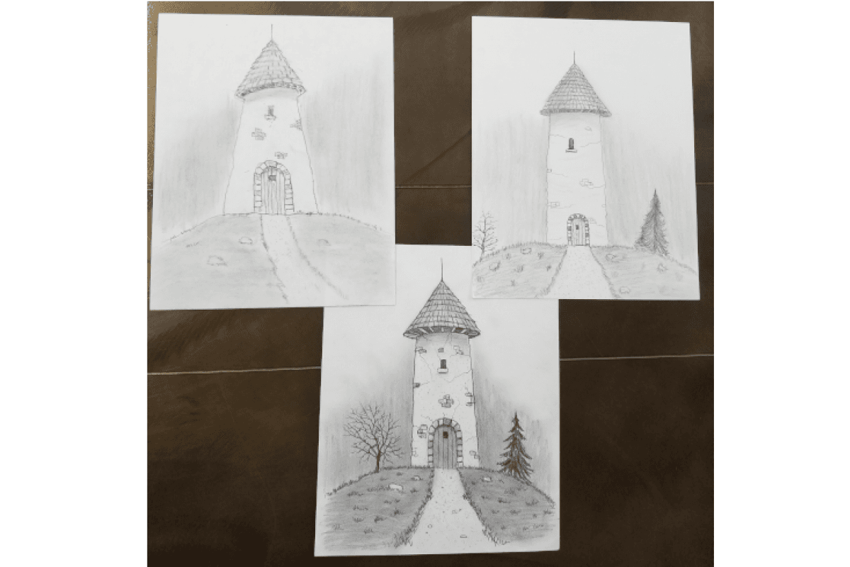 Three Drawings of Towers