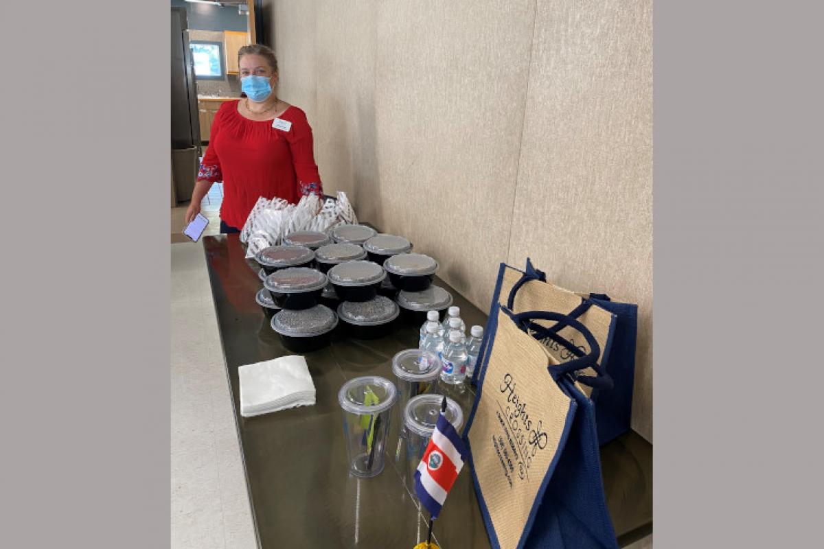 Staff Member with Catering