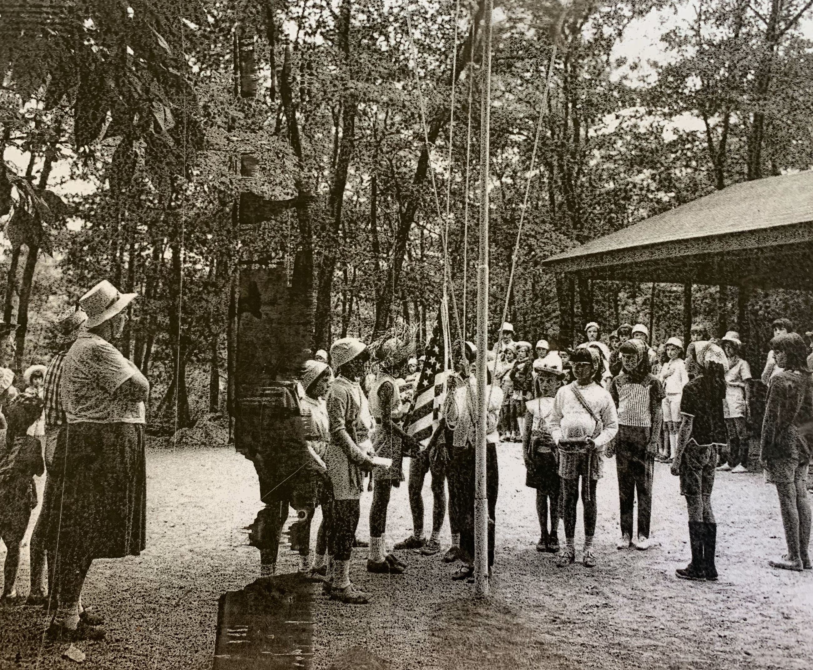 Stoughton Historical Society photo of Girl Scout leader and troop