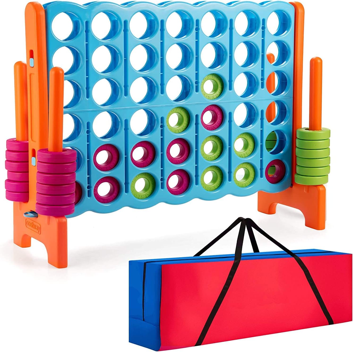 Picture of giant connect four game set.
