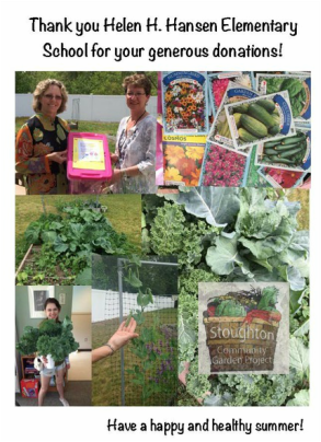 Community Garden collage. Helen H. Elementary Thank You.