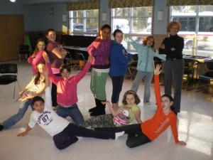 Group of confident children posing.